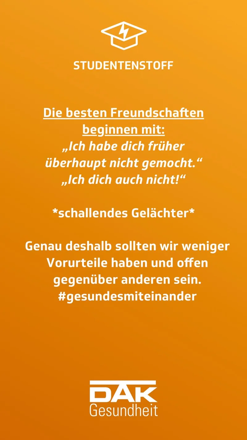 DAK-Gesundheit: Motiv 3 der Image-Kampagne auf Studentenstoff