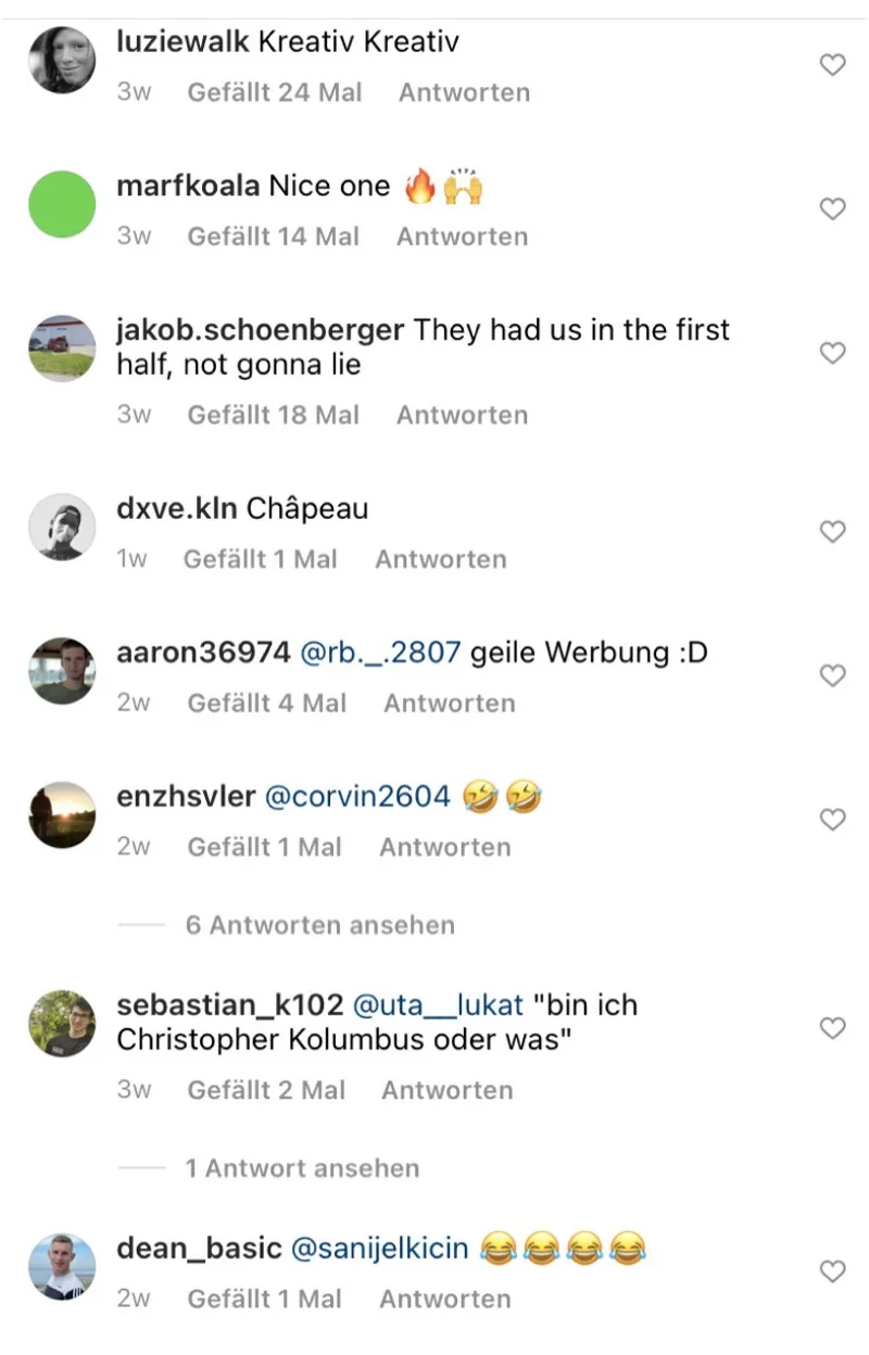 Instagram-Kommentare von Studierenden zur Deutsche Flugsicherung-Kampagne auf Studentenstoff