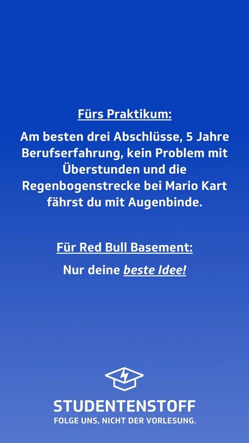 Red Bull: Motiv 1 der Awareness-Kampagne auf Studentenstoff