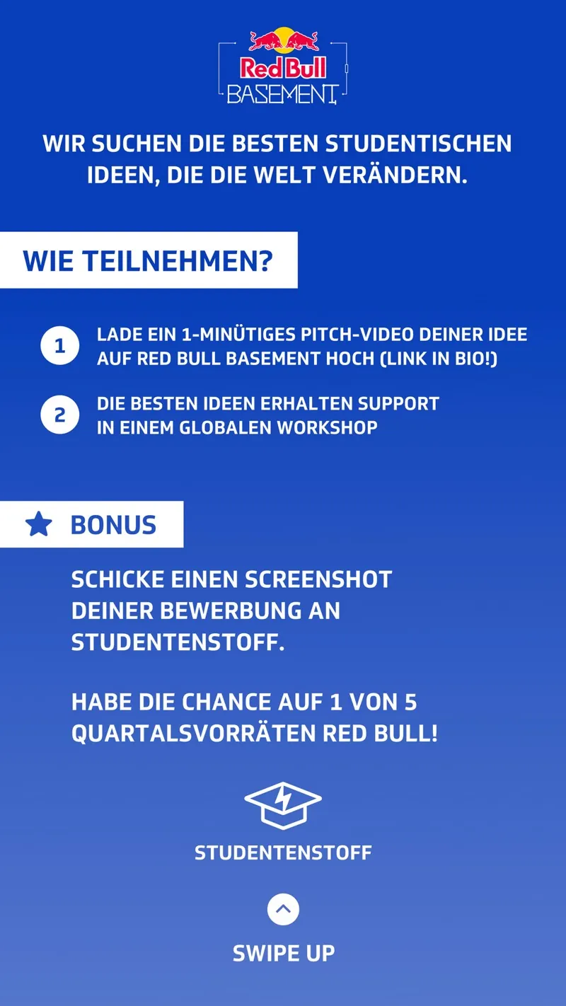 Red Bull: Motiv 2 der Awareness-Kampagne auf Studentenstoff