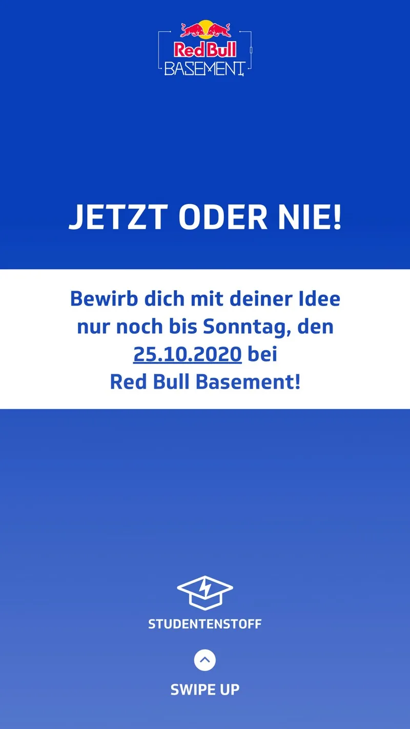 Red Bull: Motiv 4 der Awareness-Kampagne auf Studentenstoff