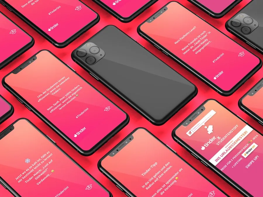 Tindern in der Vorlesung – Image-Kampagne für Tinder Germany