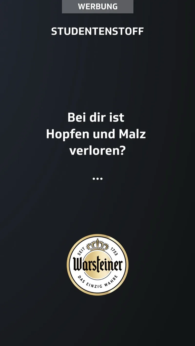 Warsteiner: Motiv 3 der Recruiting-Kampagne auf Studentenstoff