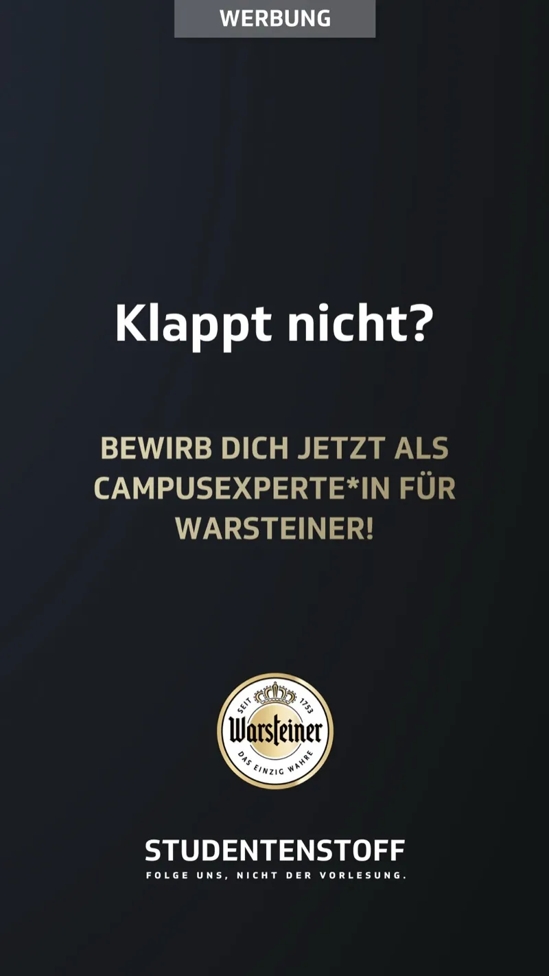 Warsteiner: Motiv 2 der Recruiting-Kampagne auf Studentenstoff